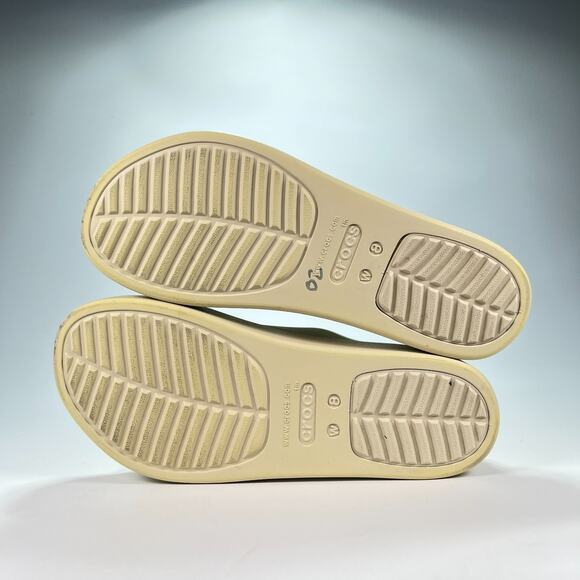 Crocs Getaway Platform Beige Lightweight Slip On Flip Flop Sandals Womens Size 8 - Picture 8 of 11